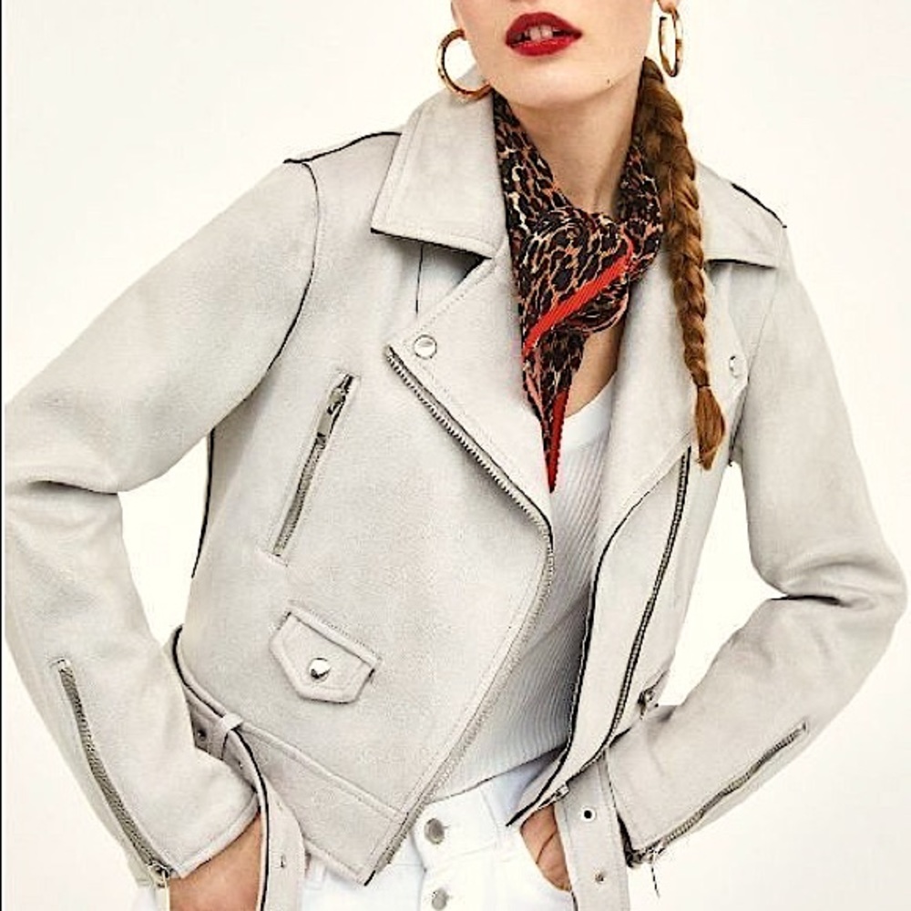 Suede biker jacket